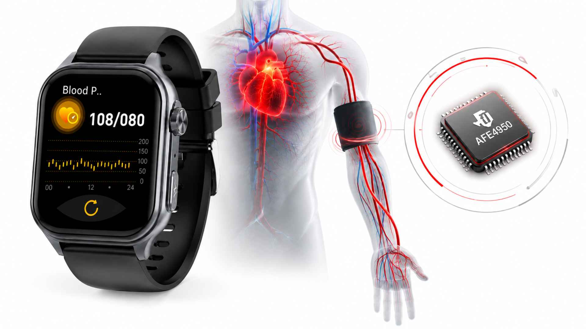 
SANOTRAK BioTrack - Ceas smartwatch monitorizare glicemie, EKG și monitorizare somn, ceas monitorizare tensiune arteriala